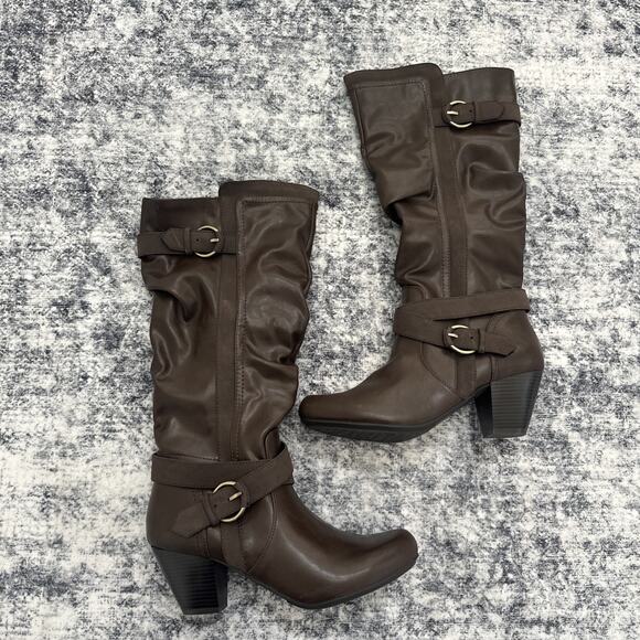 Rialto Crystal Women's Boot Riding Boots Equestrian Size 8 Brown High - Picture 4 of 12